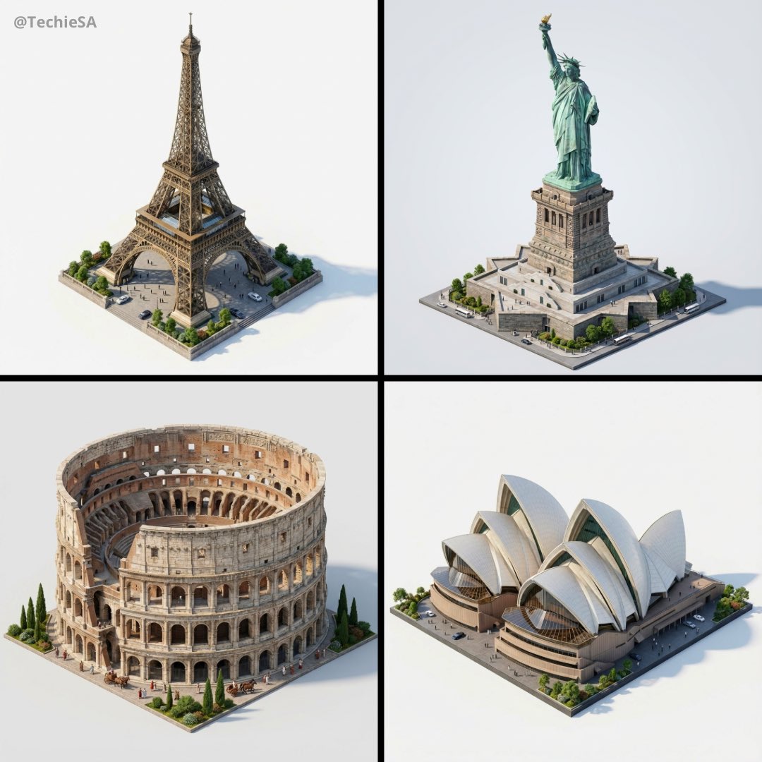 3D Landmark Renders by NANO BANANA PRO on @BasedLabsAI
