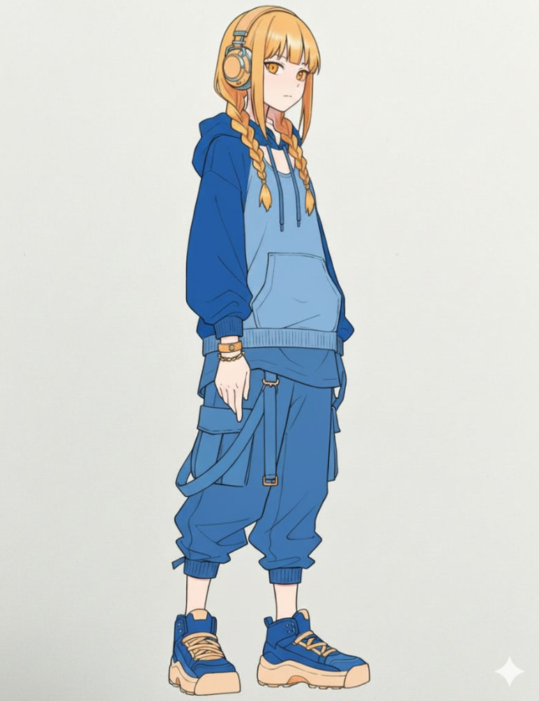 Accurately use the color palette from Figure 2 to color the character in Figure 1