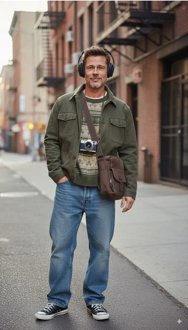 Choose the person in Image 1 and dress them in all the clothing and accessories from Image 2. Shoot a series of realistic OOTD-style phot...