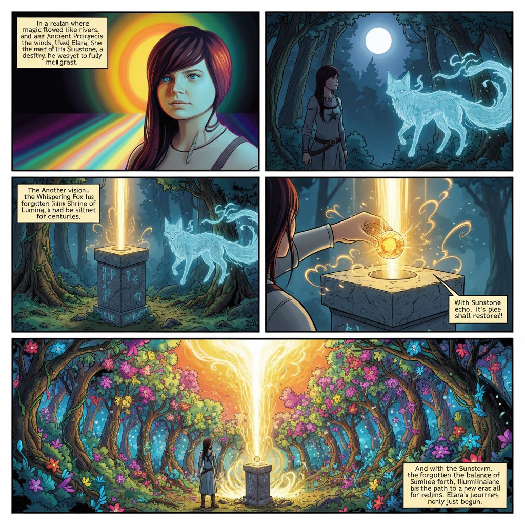 Based on the uploaded image, make a comic book strip, add text, write a compelling story. I want a superhero comic book.