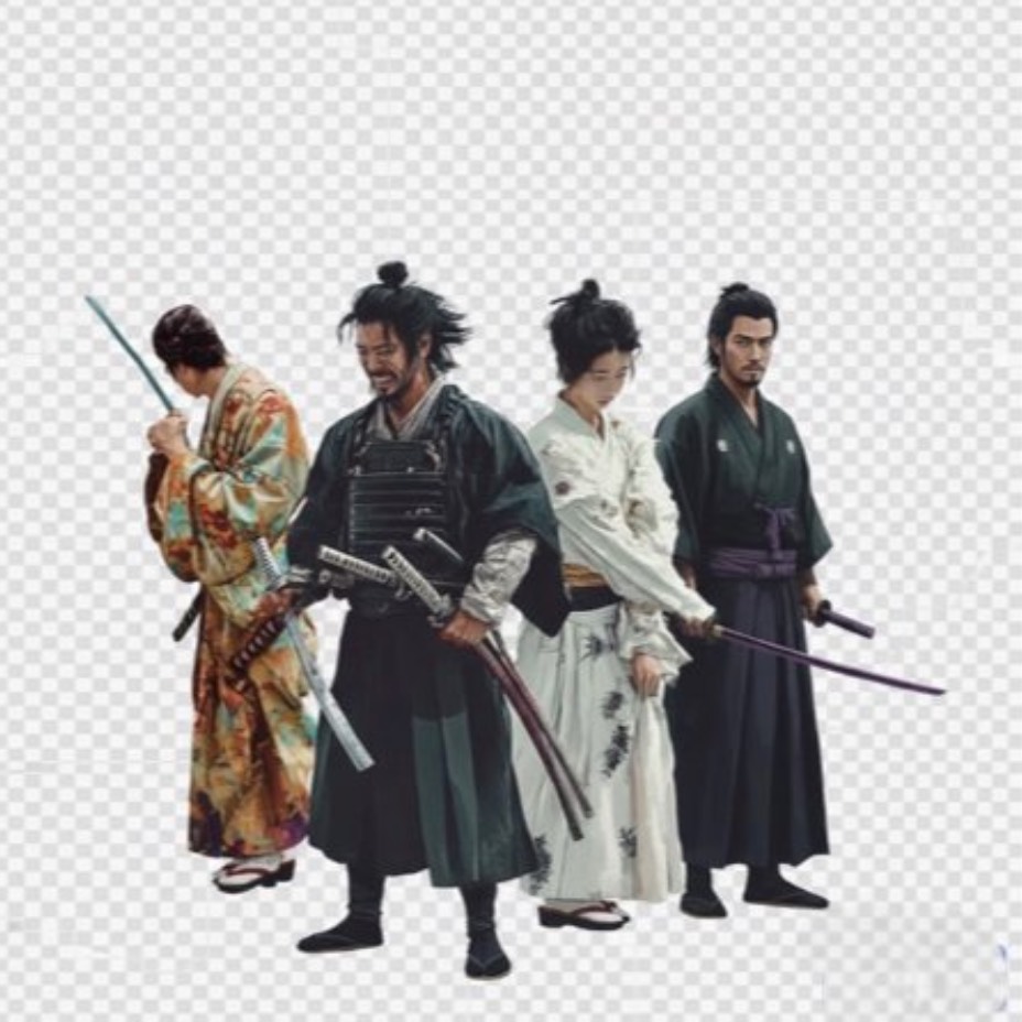 extract the [samurai] and put transparent background