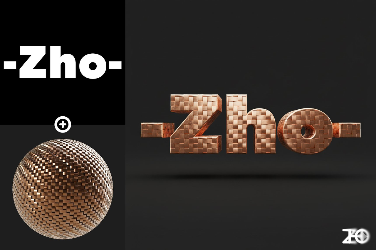 Apply the material from Image 2 to the logo in Image 1, present it as a 3D object, render in a C4D-like style, with a solid-color backgro...