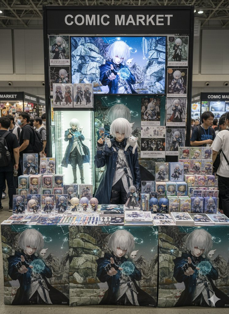Erase the background and replace the characters with the following: Cosplayers and Character Goods Character/Motif: Character goods based...